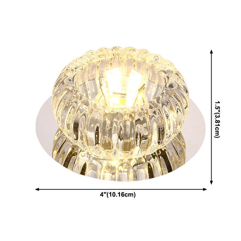 LED-Kristall-Deckenleuchte, moderne Flur-Korridor-Unterputz-Deckenleuchte mit Loch 2–3,5 Zoll Durchmesser