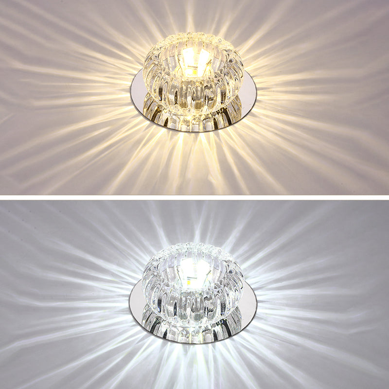LED-Kristall-Deckenleuchte, moderne Flur-Korridor-Unterputz-Deckenleuchte mit Loch 2–3,5 Zoll Durchmesser