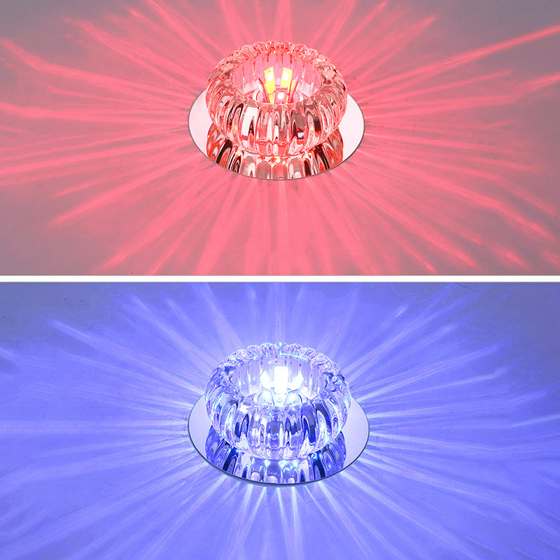 LED-Kristall-Deckenleuchte, moderne Flur-Korridor-Unterputz-Deckenleuchte mit Loch 2–3,5 Zoll Durchmesser