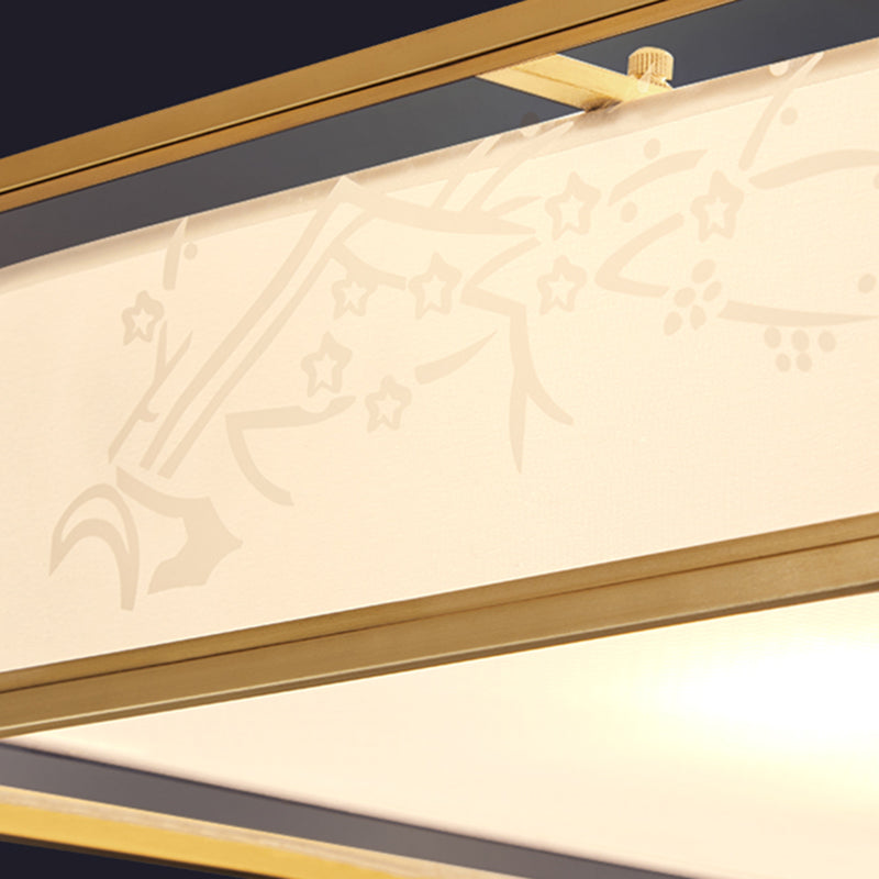 Plafonnier à abat-jour en tissu, lampe encastrée multi-ampoules de Style asiatique pour le salon