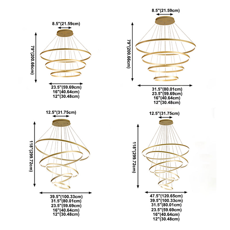 Lampada lampadina a più strati Fissature di illuminazione ad anello moderno con tonalità acrilica bianca