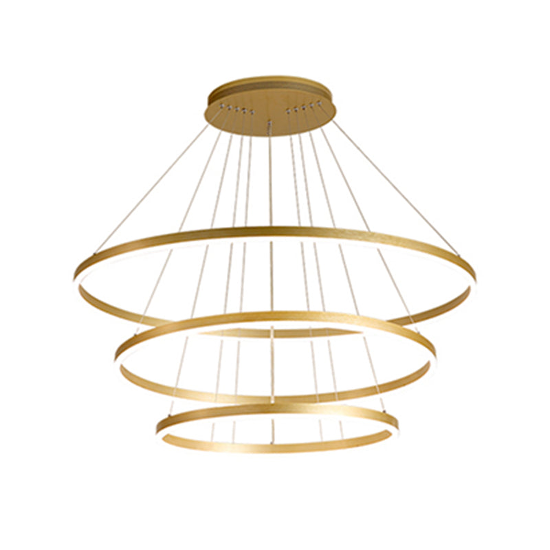 Lampada lampadina a più strati Fissature di illuminazione ad anello moderno con tonalità acrilica bianca