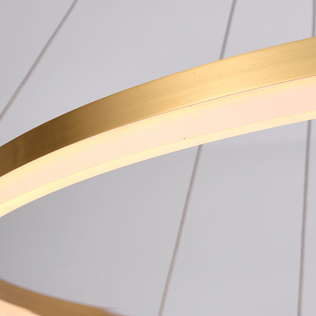 Fissaggi del lampadario a più luci di illuminazione anello moderno lampada appesa con ombra acrilica bianca