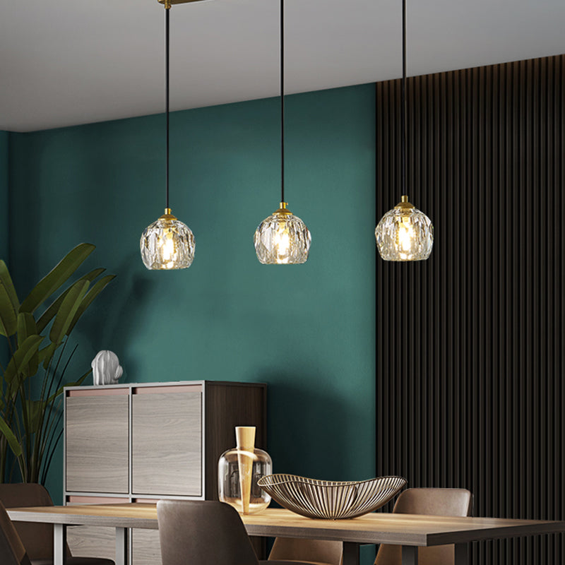 Crystal Sphere Down Lighting Pendant Modern Style Suspension Pendant Light in Gold