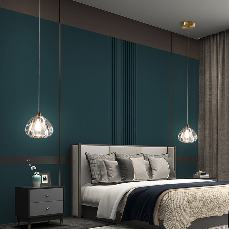 Teardrop Hanging Pendant Light Simplicity Style Crystal Down Lighting Pendant for Bedroom
