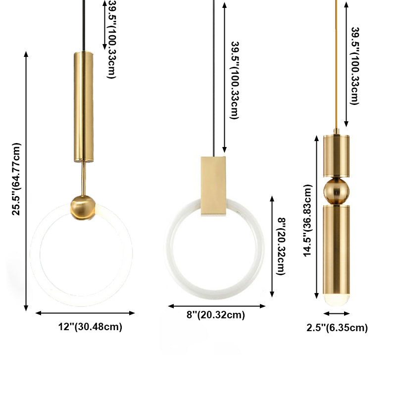 Lámpara de colgante geométrica de luz geométrica para el hogar contemporáneo para el comedor