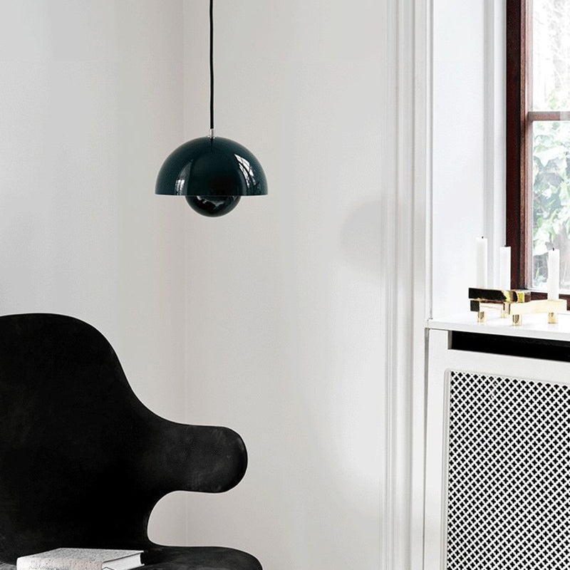 Lámpara colgante de domo de estilo moderno metal 1 luz Luz colgante para sala de estar de dormitorio