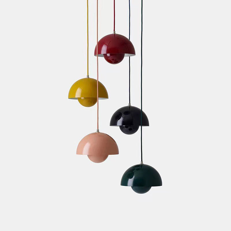 Lámpara colgante de domo de estilo moderno metal 1 luz Luz colgante para sala de estar de dormitorio