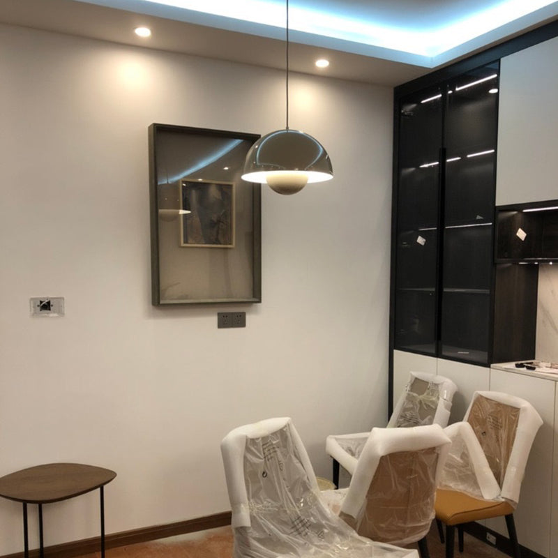 Lámpara colgante de domo de estilo moderno metal 1 luz Luz colgante para sala de estar de dormitorio