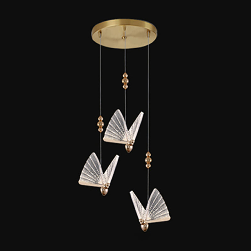 LED Butterfly Chandelier Pendant Nordic Modern Indoor Staircase Butterfly Lamp
