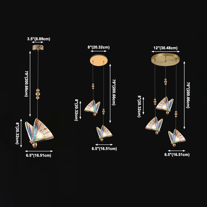 LED Butterfly Chandelier Pendant Nordic Modern Indoor Staircase Butterfly Lamp