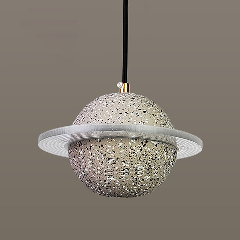 Lámpara colgante de cemento de forma de planeta LED Nordic moderno de cemento interior de cemento colgante