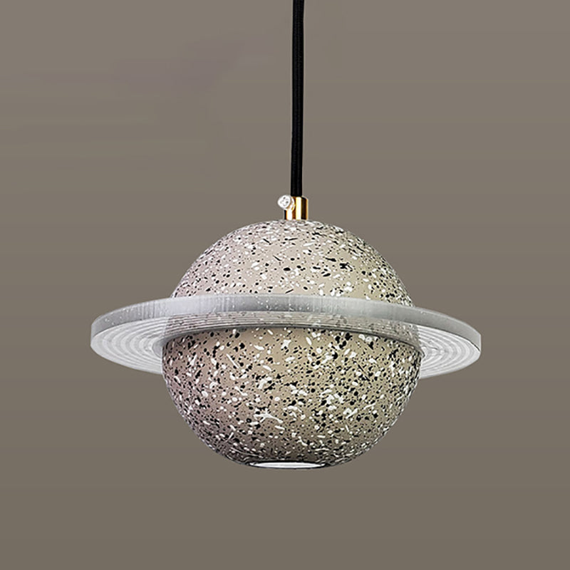 Lámpara colgante de cemento de forma de planeta LED Nordic moderno de cemento interior de cemento colgante