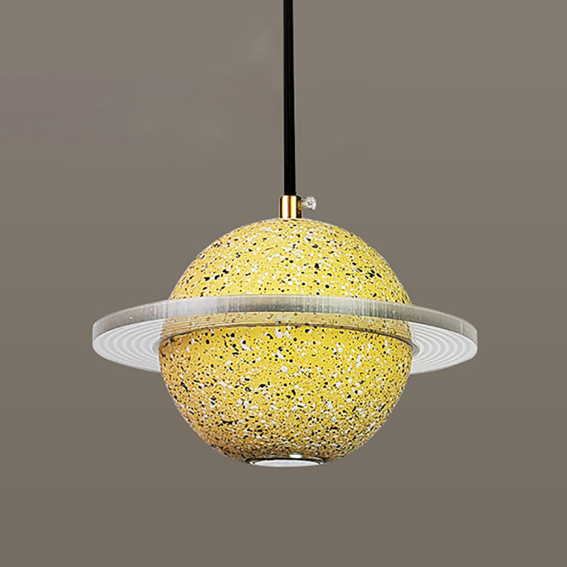Lámpara colgante de cemento de forma de planeta LED Nordic moderno de cemento interior de cemento colgante