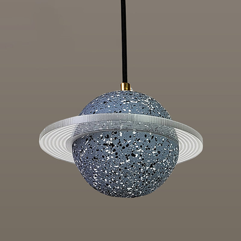 Lámpara colgante de cemento de forma de planeta LED Nordic moderno de cemento interior de cemento colgante