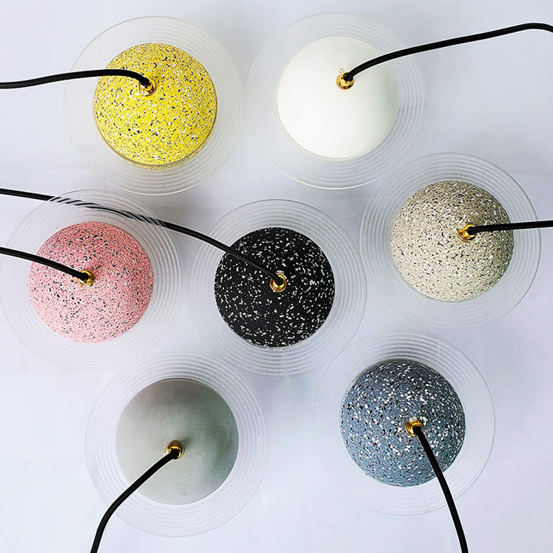 Lámpara colgante de cemento de forma de planeta LED Nordic moderno de cemento interior de cemento colgante