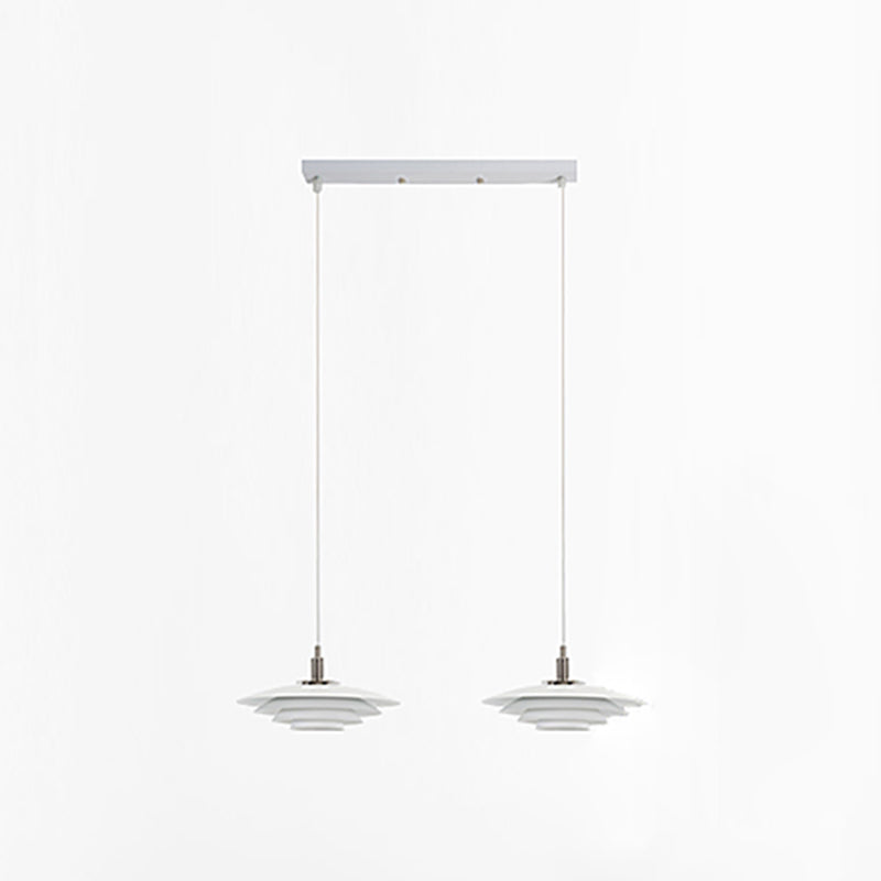 Estilo contemporáneo Geométrico Luz de comedor de comedor accesorio de iluminación de dormitorio en blanco