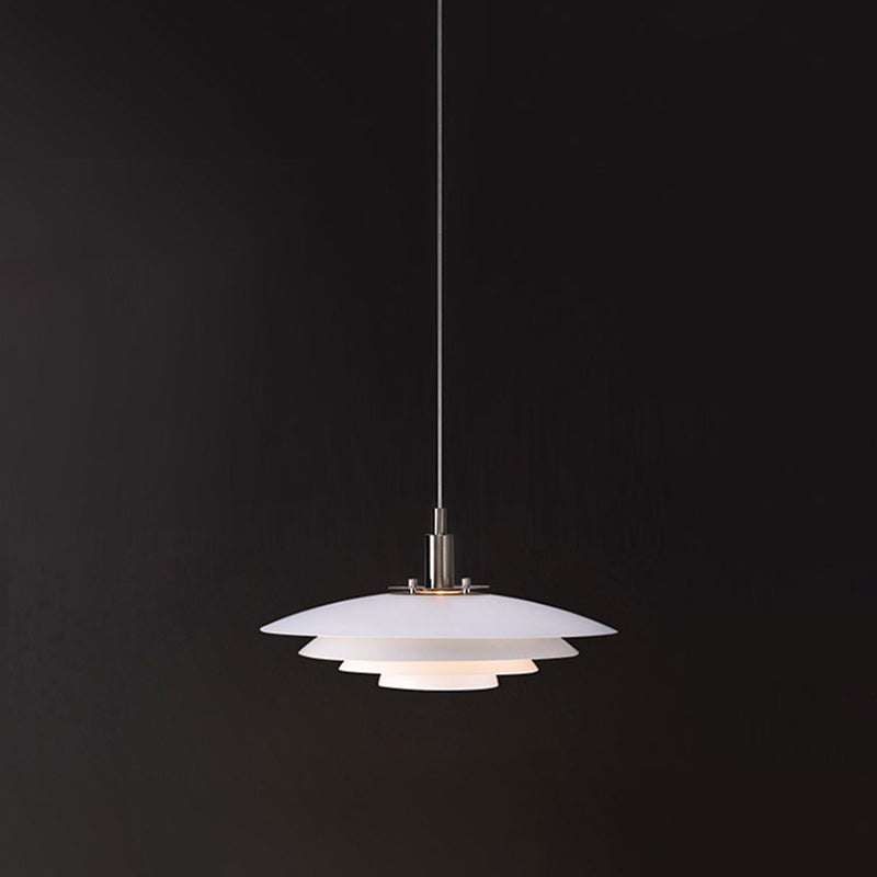 Estilo contemporáneo Geométrico Luz de comedor de comedor accesorio de iluminación de dormitorio en blanco