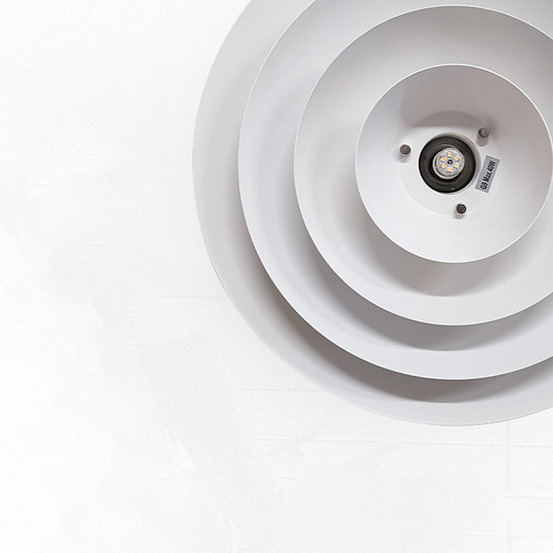 Estilo contemporáneo Geométrico Luz de comedor de comedor accesorio de iluminación de dormitorio en blanco