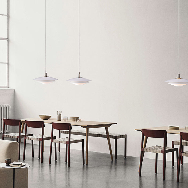 Estilo contemporáneo Geométrico Luz de comedor de comedor accesorio de iluminación de dormitorio en blanco