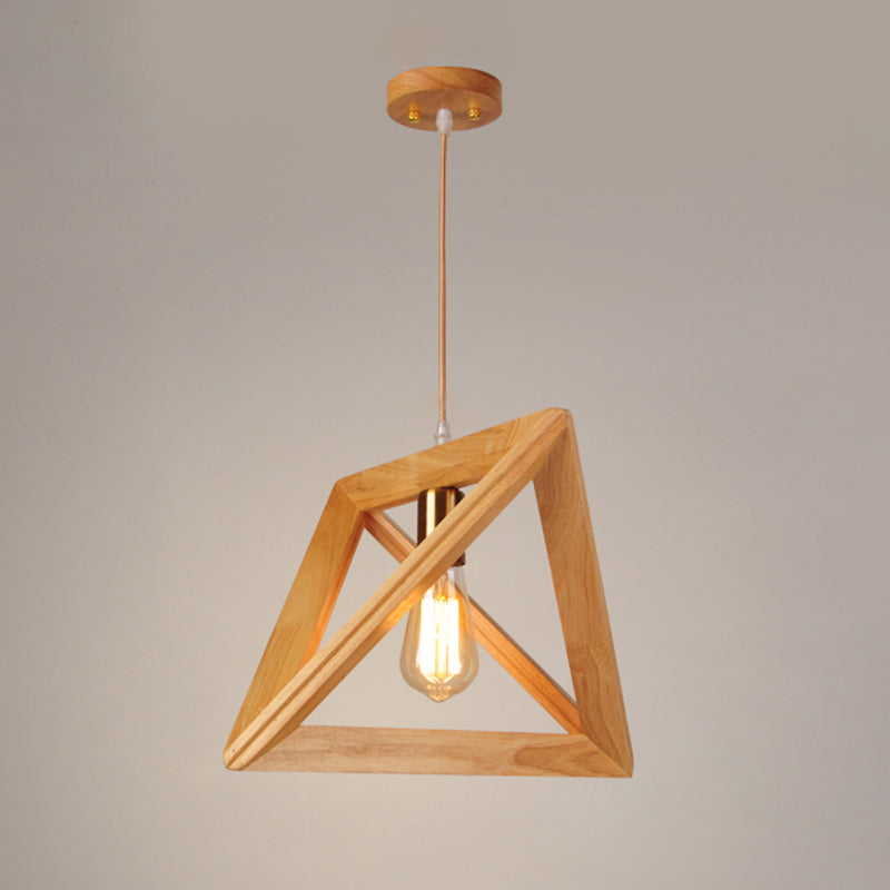 Dreiecks-Esszimmer Suspension anheizt helles Holz 1-Licht minimalistische Deckenbehandlung