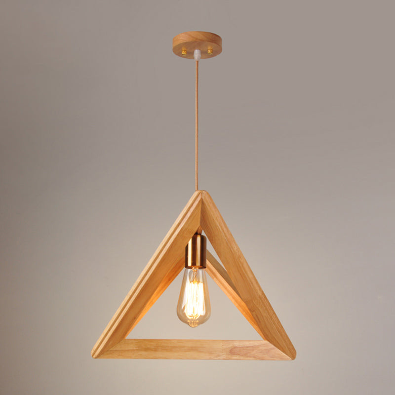 Dreiecks-Esszimmer Suspension anheizt helles Holz 1-Licht minimalistische Deckenbehandlung