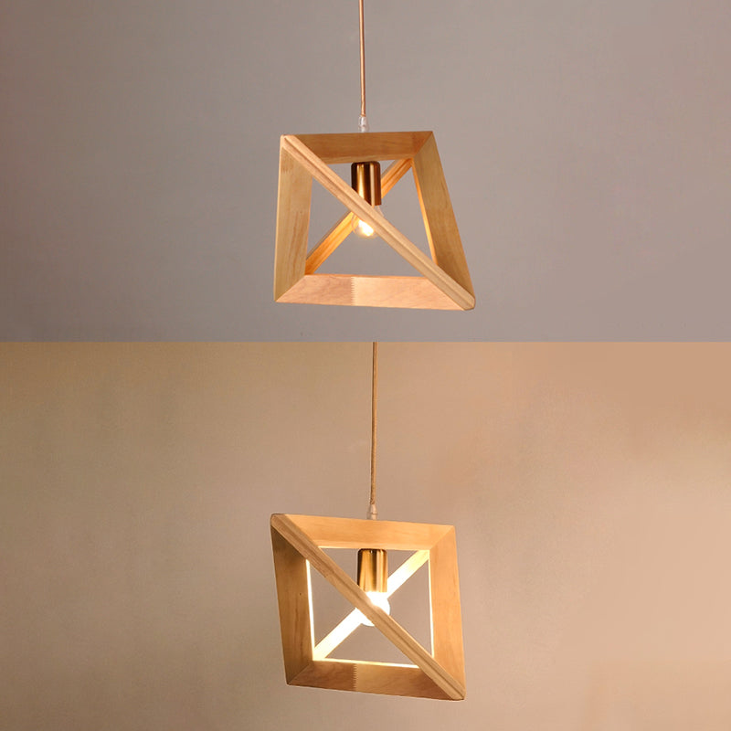 Dreiecks-Esszimmer Suspension anheizt helles Holz 1-Licht minimalistische Deckenbehandlung