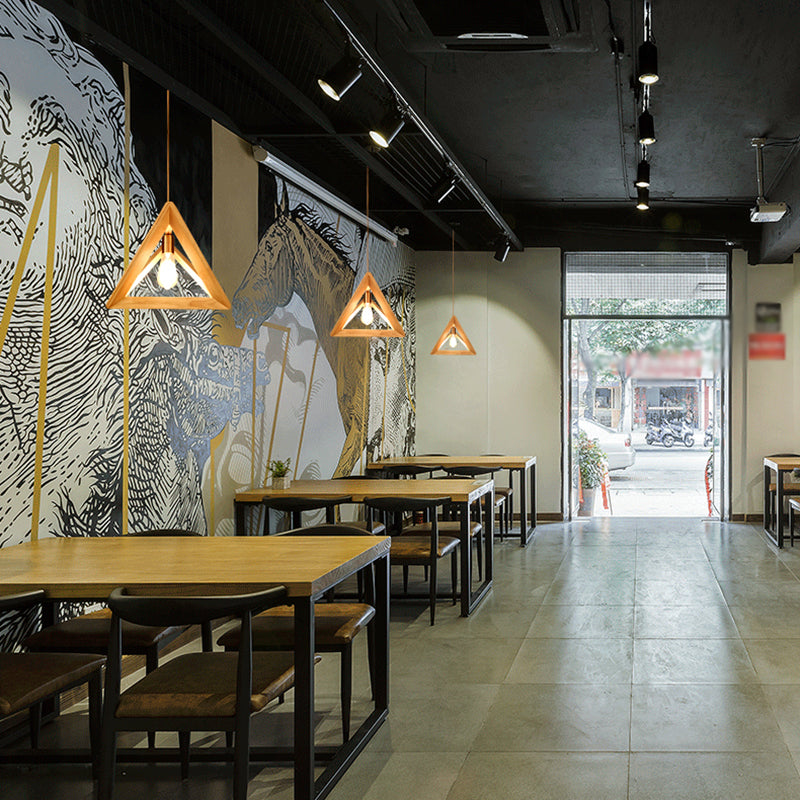 Dreiecks-Esszimmer Suspension anheizt helles Holz 1-Licht minimalistische Deckenbehandlung