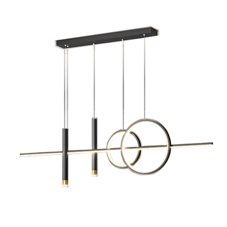 Linear Metal Island Lighting Fixture Simplicity Style LED Island Lamp for Dining Room