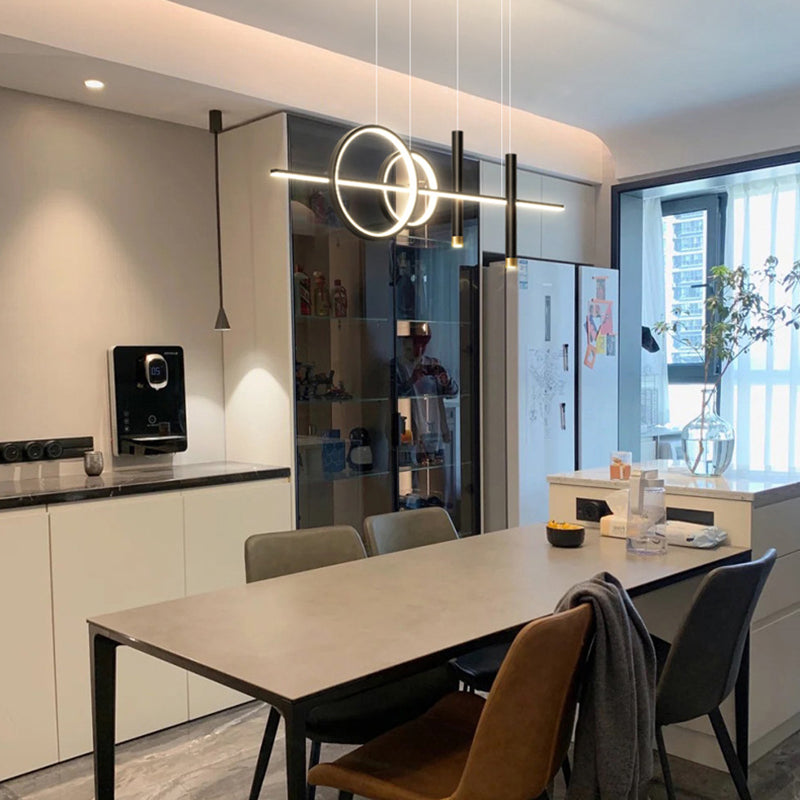 Linear Metal Island Lighting Fixture Simplicity Style LED Island Lamp for Dining Room