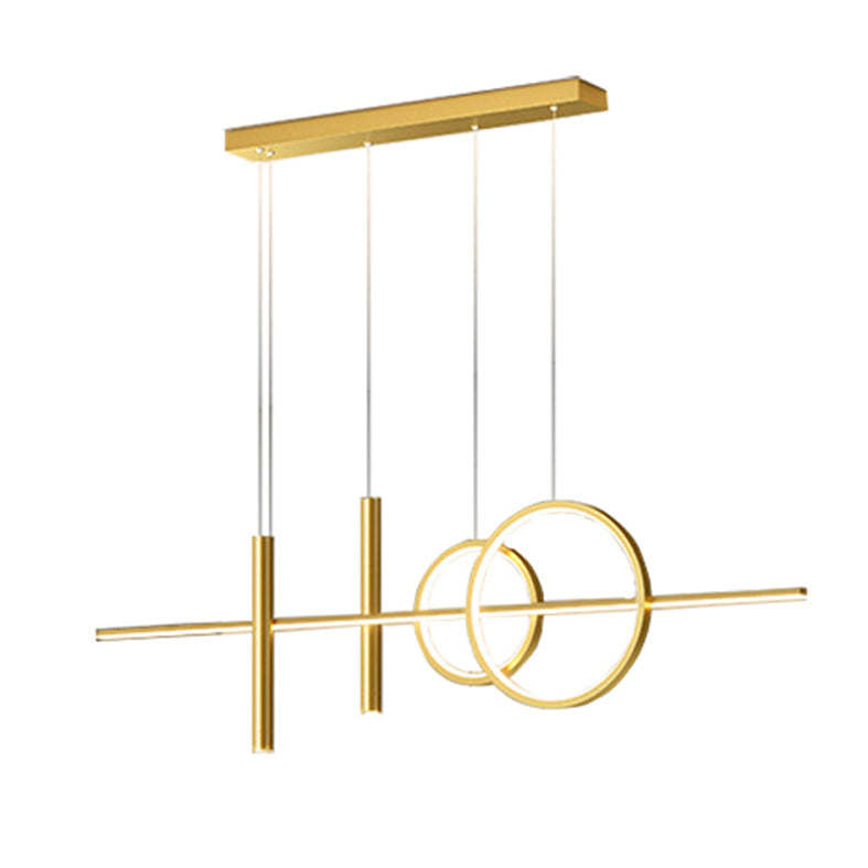 Linear Metal Island Lighting Fixture Simplicity Style LED Island Lamp for Dining Room