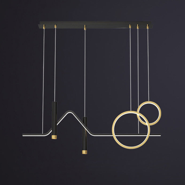 Linear Metal Island Lighting Fixture Simplicity Style LED Island Lamp for Dining Room