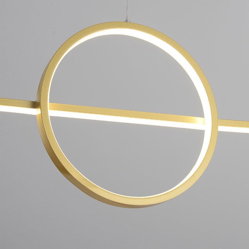 Linear Metal Island Lighting Fixture Simplicity Style LED Island Lamp for Dining Room