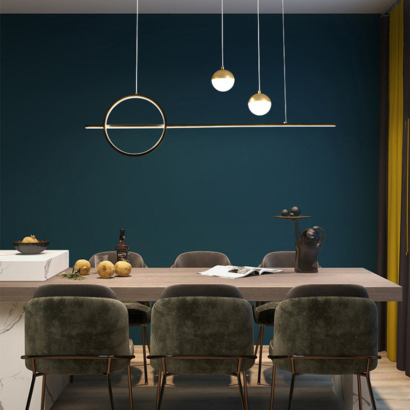 Linear Metal Island Lighting Fixture Simplicity Style LED Island Lamp for Dining Room