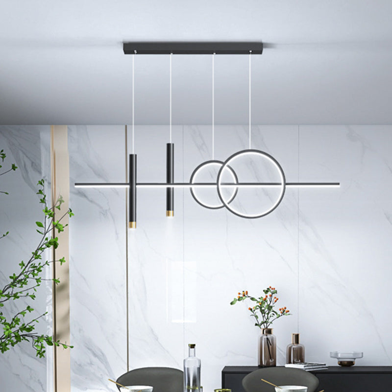 Linear Metal Island Lighting Fixture Simplicity Style LED Island Lamp for Dining Room