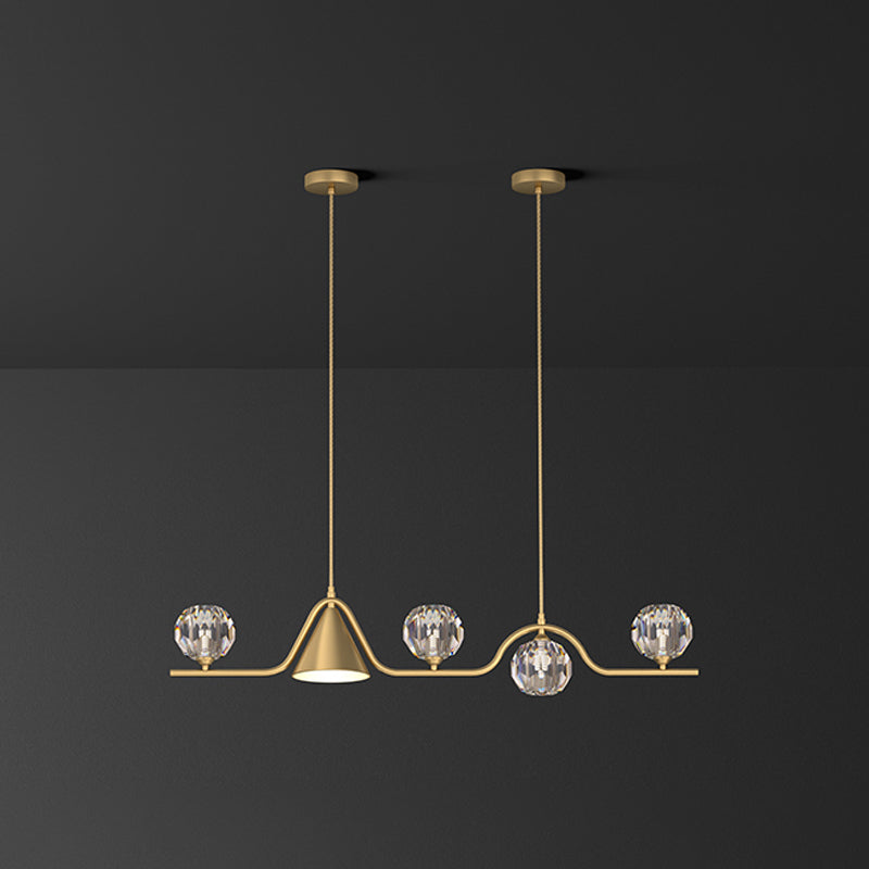 Globe Crystal Shade Island Light Modern Simplicity Style Hanging Lamp voor eetkamer