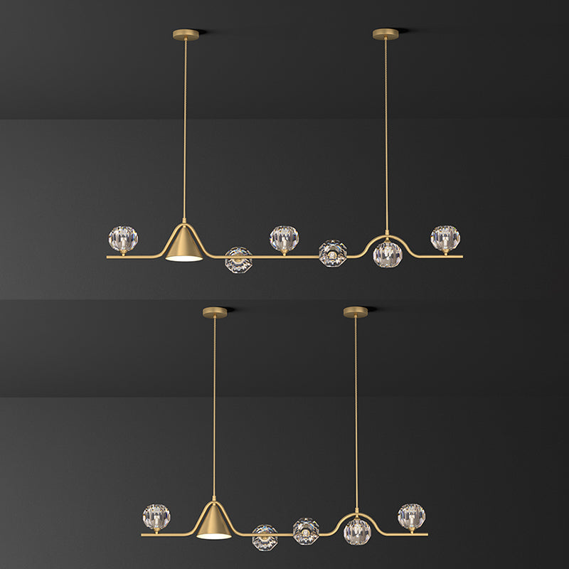 Globe Crystal Shade Island Light Modern Simplicity Style Hanging Lamp voor eetkamer