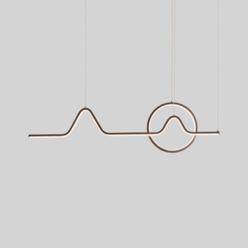 Simplicity Contemporary Style Island Light Line Shaped LED Hanging Light for Sitting Room