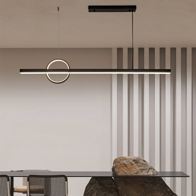 Contemporary Creative Simplicity Island Light Acrylic Shade Long Strip Hanging Light for Dining Room