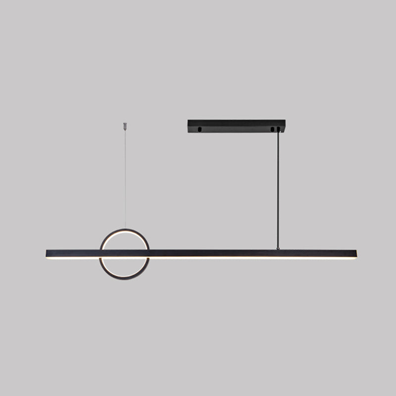 Contemporary Creative Simplicity Island Light Acrylic Shade Long Strip Hanging Light for Dining Room