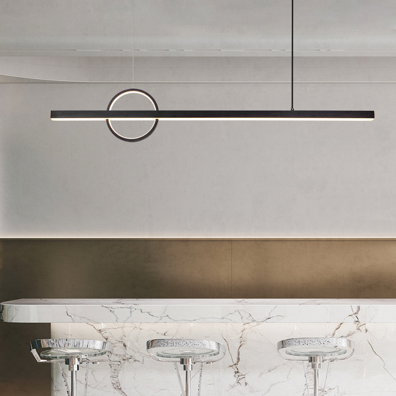 Contemporary Creative Simplicity Island Light Acrylic Shade Long Strip Hanging Light for Dining Room