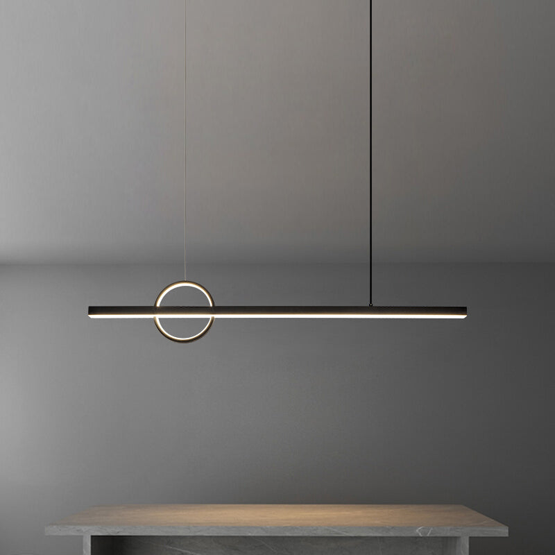 Contemporary Creative Simplicity Island Light Acrylic Shade Long Strip Hanging Light for Dining Room