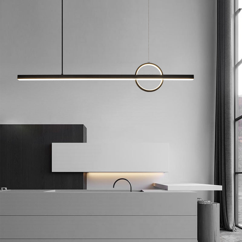 Contemporary Creative Simplicity Island Light Acrylic Shade Long Strip Hanging Light for Dining Room