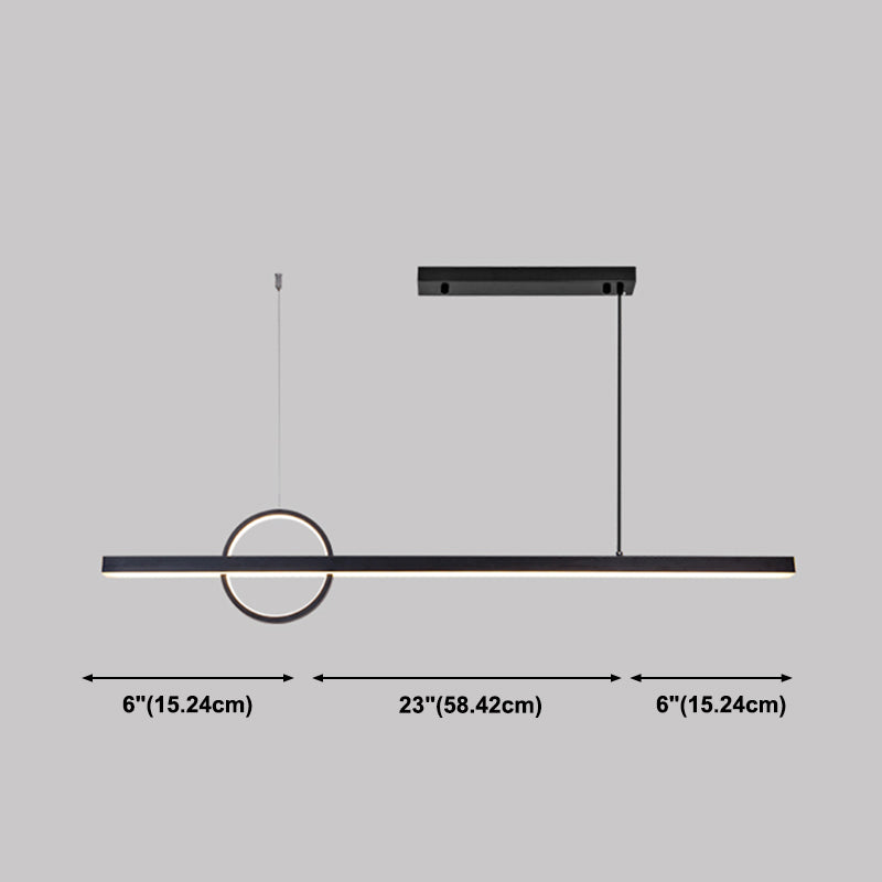 Contemporary Creative Simplicity Island Light Acrylic Shade Long Strip Hanging Light for Dining Room