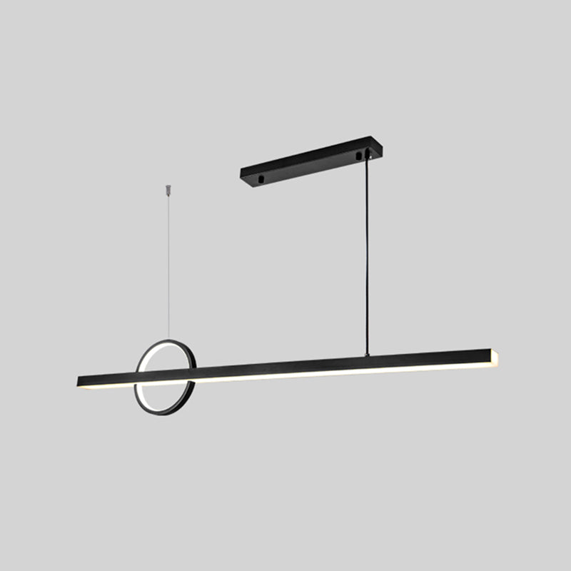 Contemporary Creative Simplicity Island Light Acrylic Shade Long Strip Hanging Light for Dining Room