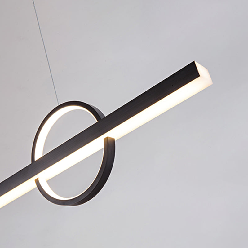 Contemporary Creative Simplicity Island Light Acrylic Shade Long Strip Hanging Light for Dining Room