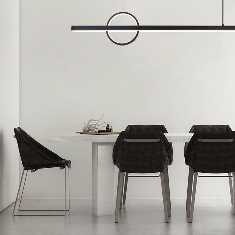 Contemporary Creative Simplicity Island Light Acrylic Shade Long Strip Hanging Light for Dining Room