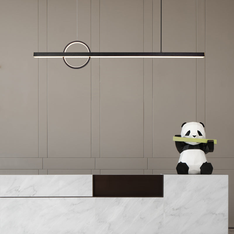 Contemporary Creative Simplicity Island Light Acrylic Shade Long Strip Hanging Light for Dining Room