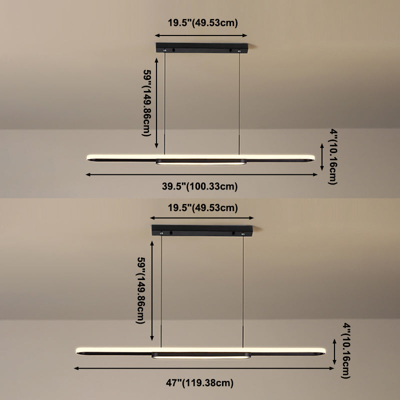 Nordic Modern Style Island Lamp Simple LED Hanging Lighting Fixture for Dining Room