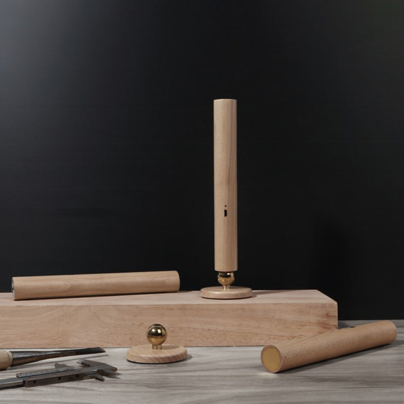 Oplaadbare buisvormige leeswandlamp Eenvoudige stijl houten bedmuurwandsconcurce